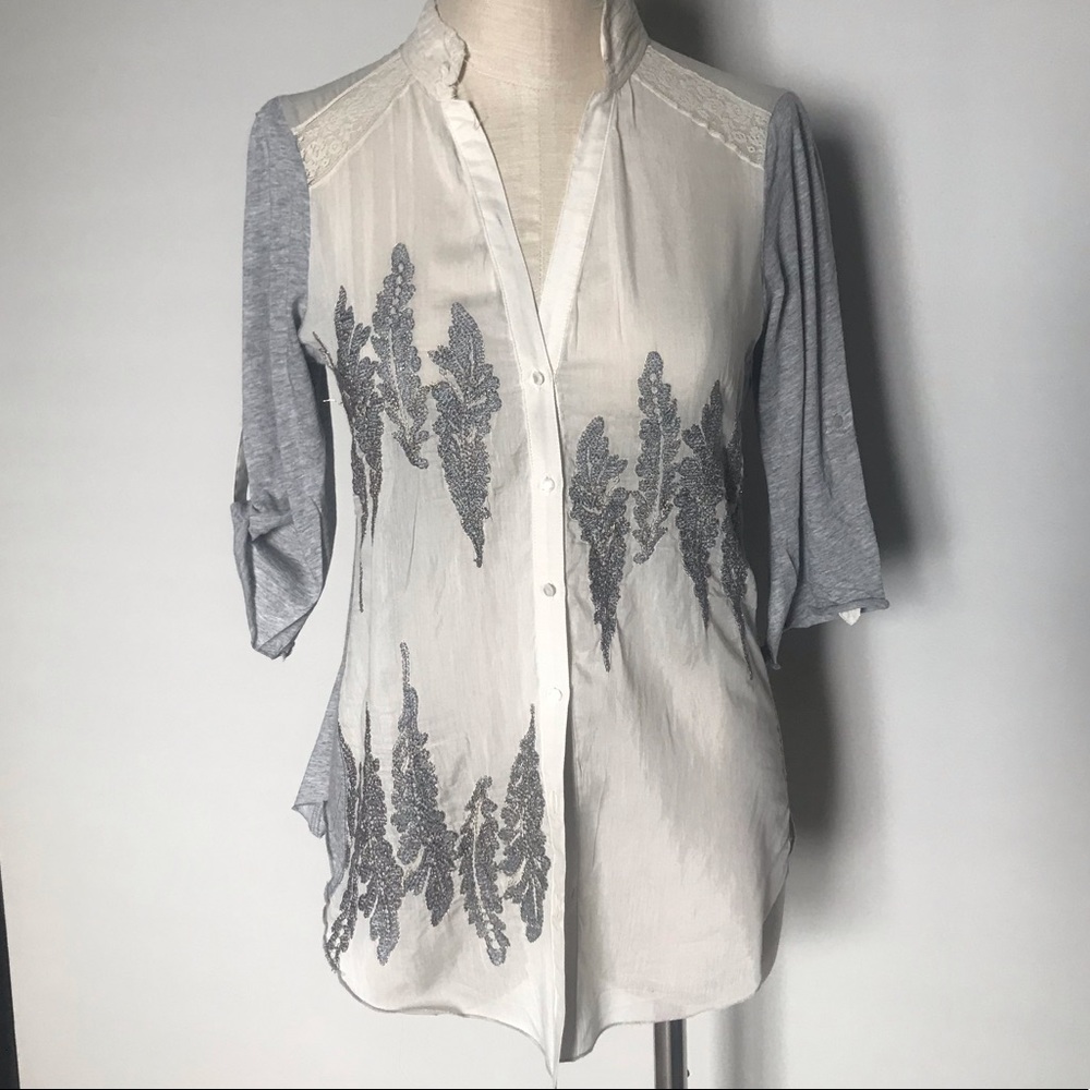 Anthropologie Tiny embroidered blouse size M